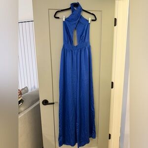 Nasty Gal Royal Blue Backless Maxi Dress